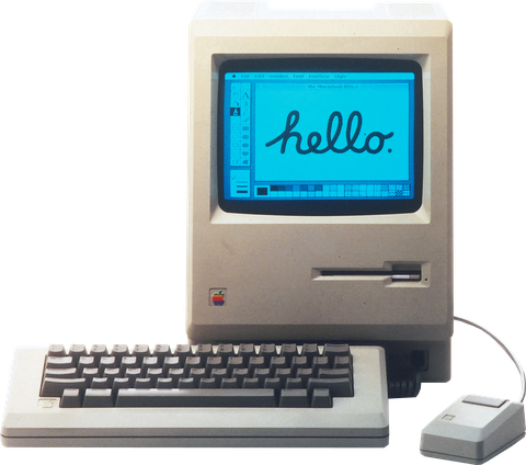 A classic Macintosh saying hello