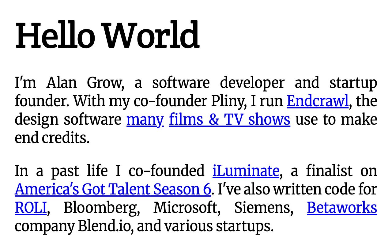 Homepage of Alan Grow