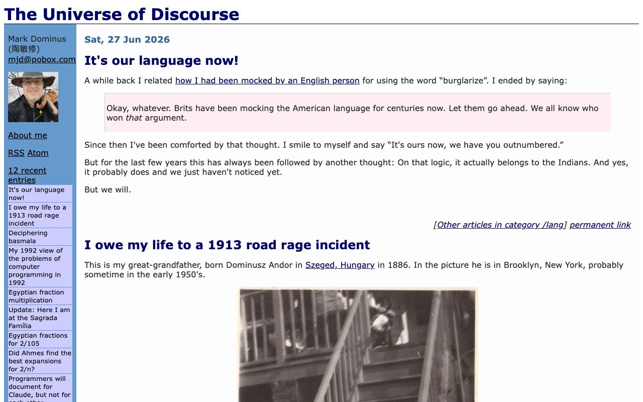 The Universe of Discourse