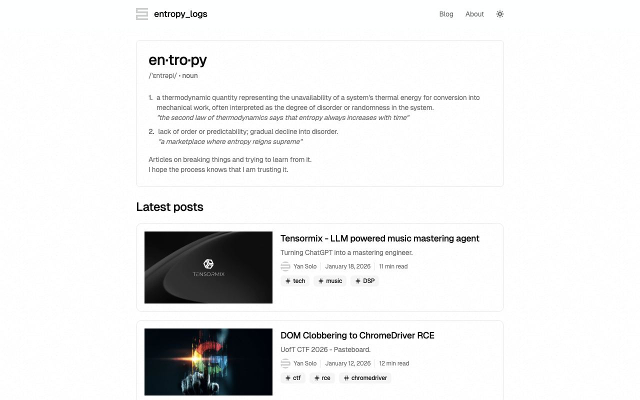 Entropylogs