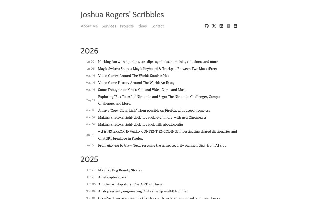 Joshua Rogers' Scribbles