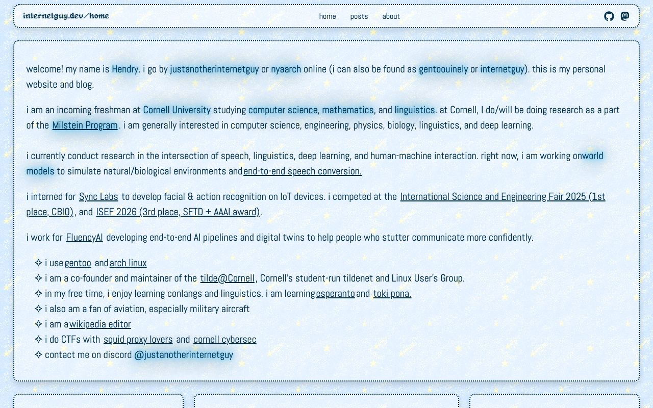internetguy's space on the www