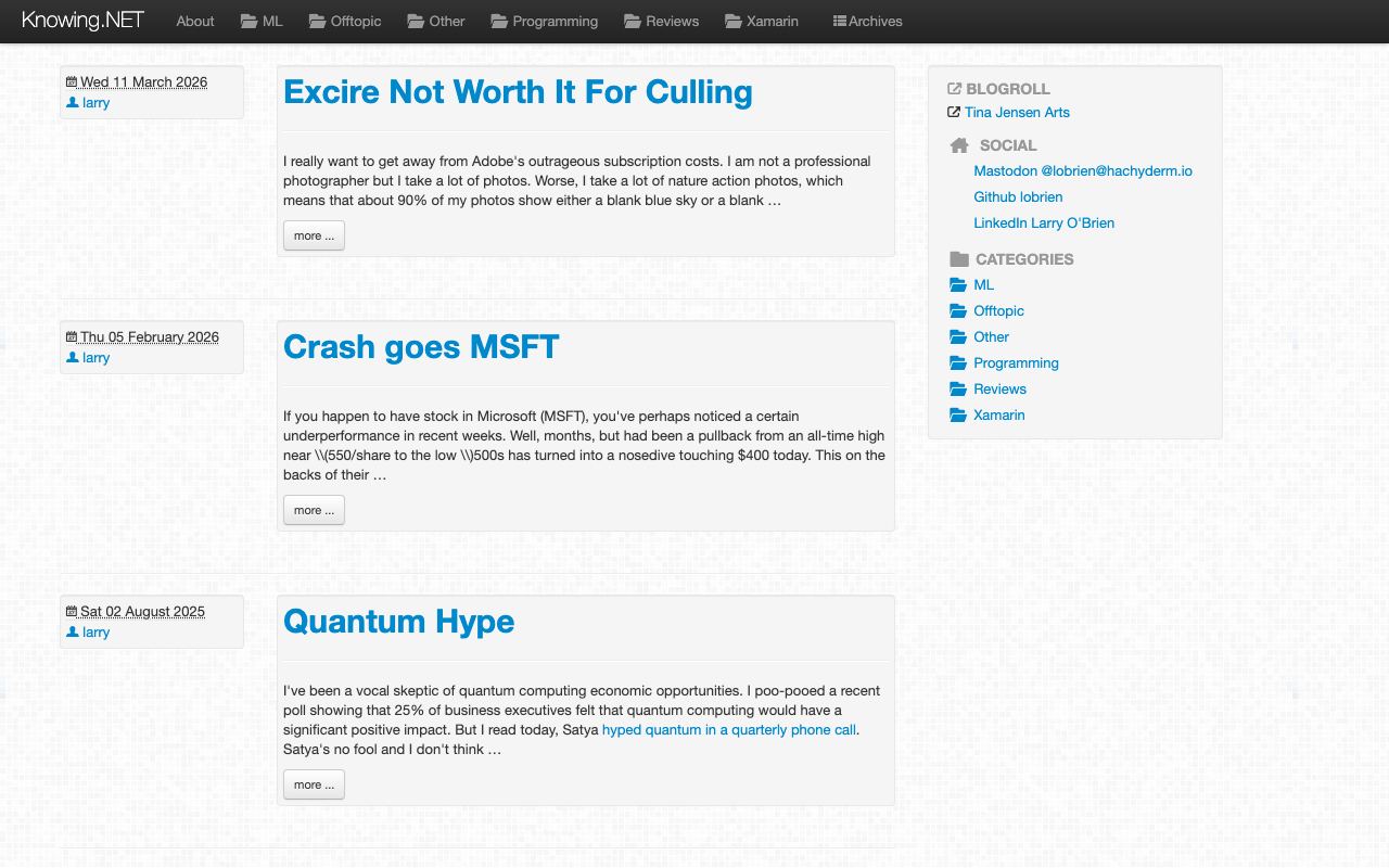 That blog I keep intending to update