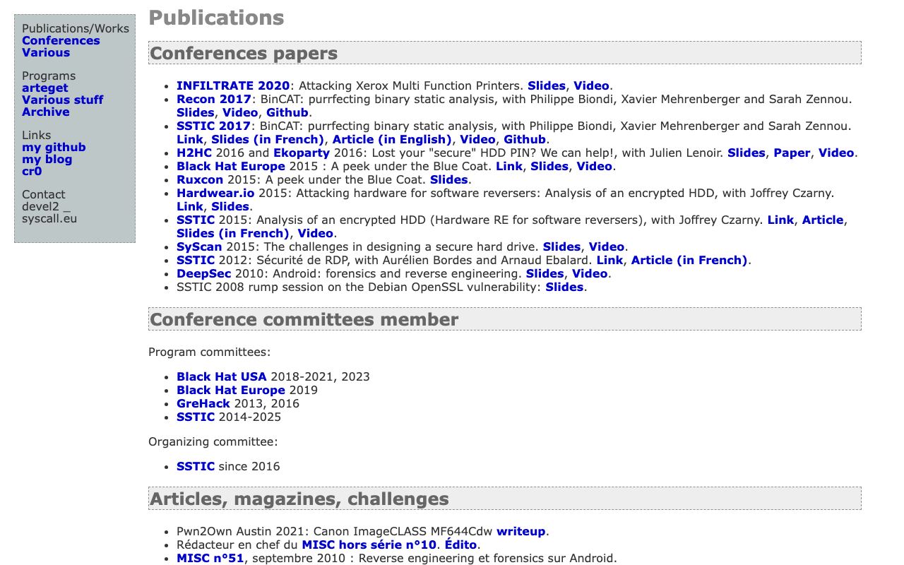 Homepage of Raphaël Rigo