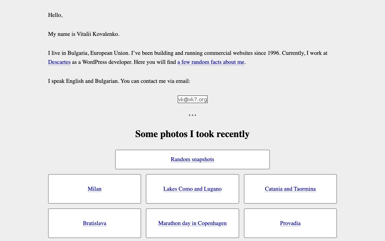 Personal homepage of Vitalii Kovalenko