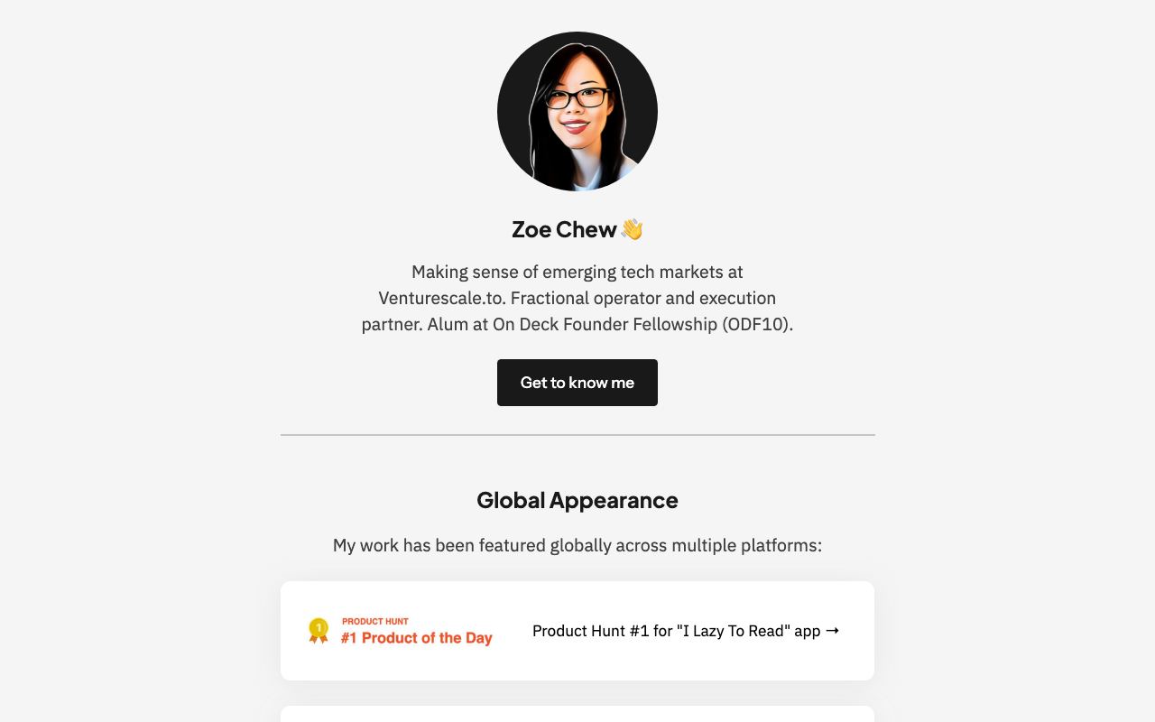 I'm Zoe Chew 👋